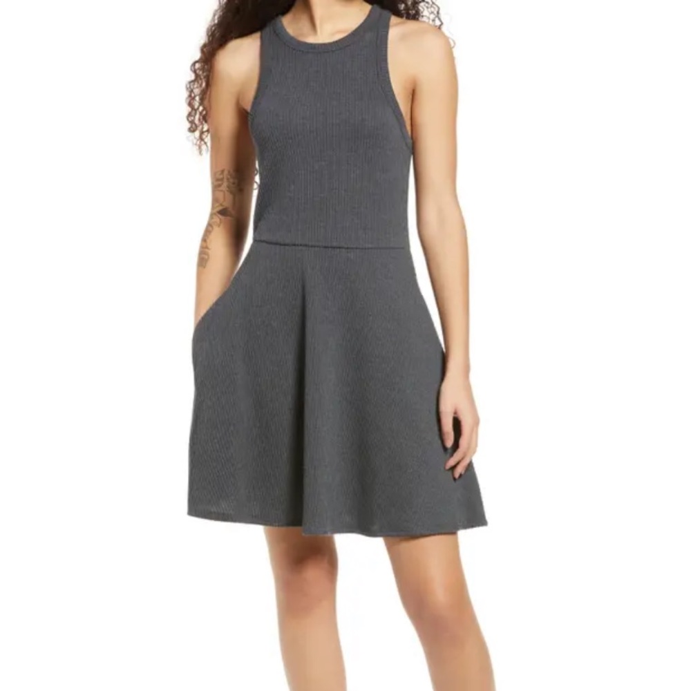 BP Sleeveless Minidress In Charcoal Grey